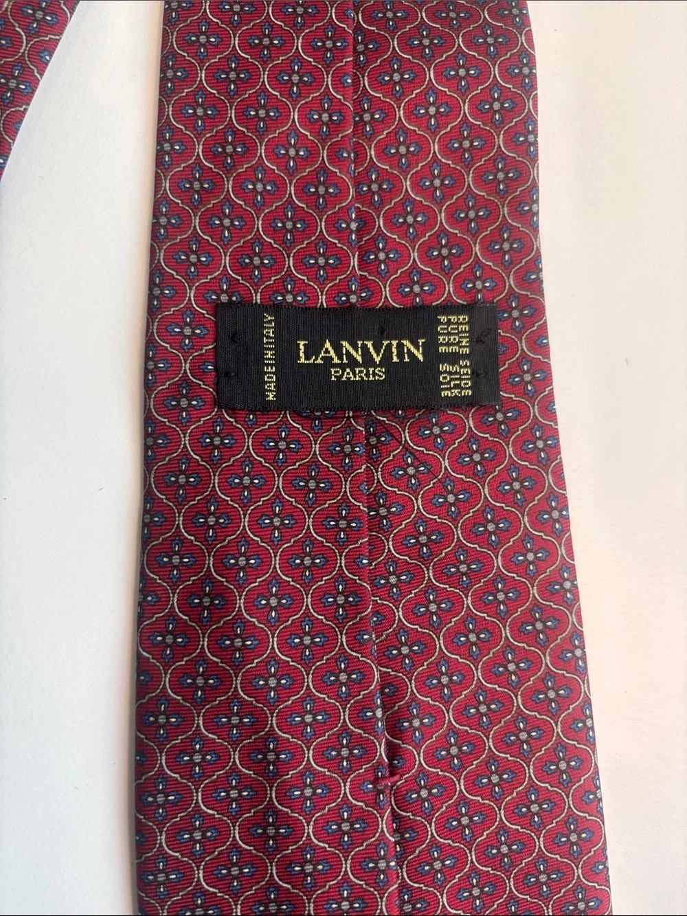 Vintage Lanvin Burgundy Geometric Tie -600sku